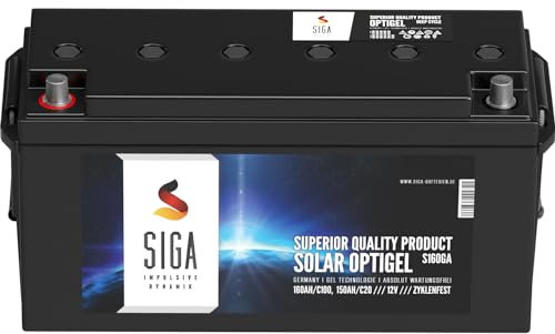 SIGA Gel-Batterie 12V 160Ah Solarbatterie Wohnmobil Batterie Bootsbatterie Versorgerbatterie Gel Akku Blei-Akku