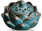 Mlysnd Räucherschale,Weihrauchbrenner, Aschenbecher Keramik,Lotus Räuchergefäß, Porzellan Runde chinesische Weihrauch-Brenner mit Keramik-Deckel, Home Dekoration Geschenk- 12,9 * 8,3 cm