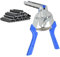 M Type Hog Ring Pliers with 600 M Nails, Nail Ring Pliers with Plastic Handle, Rust-Proof Galvanized Surface, Installation Repair Hand Tools for Animal Pet Cages, Fencing