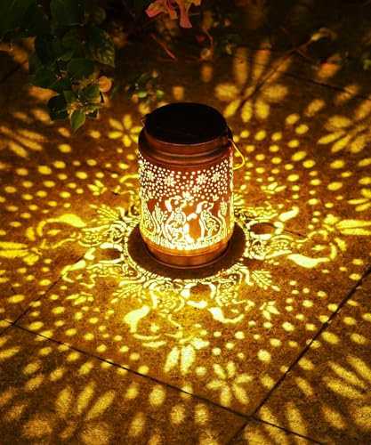 Yeomoo Hund Deko Solarlampen für Außen Garten - Solar Lichterkette Aussen Solarleuchten Garten Geschenk für Männer Frauen Mama Geburtstag Wasserdichte Solarlampe Hängend für Terrasse Balkon Deko