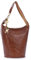 Catwalk Collection Handbags - Damen Leder Schultertasche - Beuteltasche/Handtasche Mittelgroß - GLASTONBURY - Hellbraun