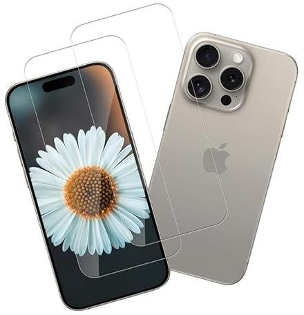 Joywing für iPhone 15 Pro Panzerglas iPhone 15 Pro Displayschutz, für 9H Anti-Kratzer Schutzfolie iPhone 15 Pro Folie, Ultra HD Hartglasfolie mit iPhone 15 Pro Gehärtetem Glas, 2 Stück