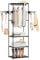 WOLTU Kleiderständer, Kleiderschrank offen, freistehende Garderobe, mit Kleiderstange Ablagen Haken, für Schlafzimmer Wohnzimmer, 53,5x171x35,5 cm, Schwarz
