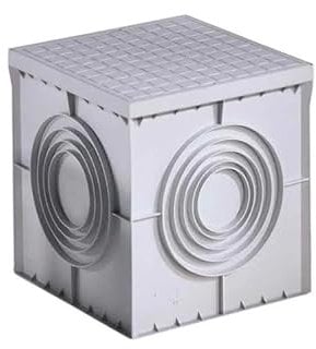 Suinga Pozzetto Sifonico 30x30cm Monoblocco con Coperchio Rinforzato | Ideale per Scarichi ed Evacuazione Acque Reflue | Alta Resistenza e Durabilità | Ingressi di Diversi Diametri 50-160mm