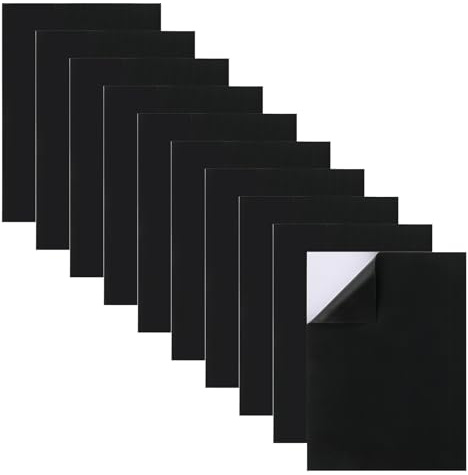 10 Pièces Mousse Autocollante,Plaque de Mousse Antidérapant Acoustique Autocollant Decouper Foam Adhésif Rembourrage Noir Tapis Adhesive (210x300x1mm),pour Protection Meuble Porte Glass Board Canapé