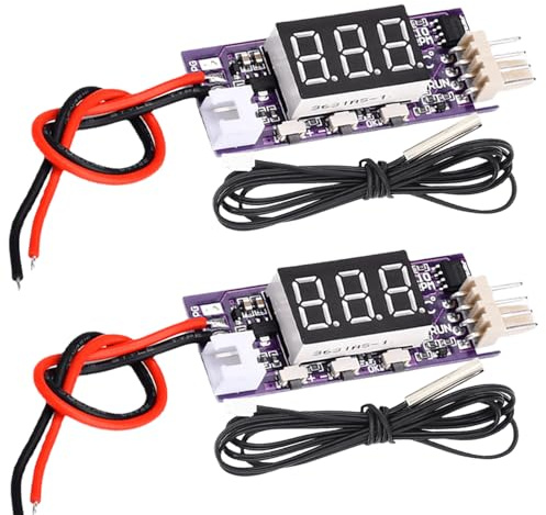 2 moduli PWM Fan Speed Control, DC 12 V, 3 A, 4 fili, controllo ventola con sonde, controller PWM, regolatore automatico della temperatura, sensore NTC, modulo di controllo della velocità della
