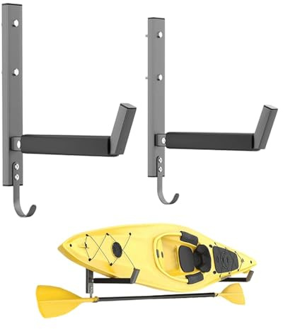 Ganci Portakayak per Garage,Confezione da 2 Ganci Multiuso per Tavole da Surf con Capacità di 90 kg | Porta Kayak a Parete,Per Scale Paddleboard Snowboard Biciclette Surfboard Canoe Paddleboard
