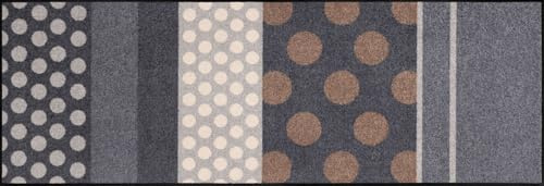 Salonloewe Fussmatte Glamour Dots grau I Schmutzfangmatte & Fußabtreter für Innen 60 x 180 cm