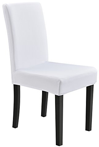 [neu.haus] Neuhaus Stuhlhusse 42-53 cm Weiß Maschinenwaschbar Schonbezug Stuhlbezug Stuhlüberzug Stretch
