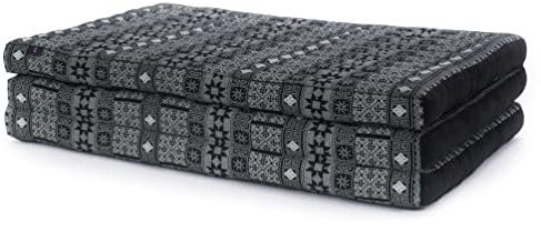 Leewadee Klappmatratze Gästebett Klappbar Auto Matratze Gästematratze Klappbar Faltbare Matratze Extrabreit, Kapok, 200 x 100 cm, Schwarz