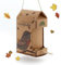 Die Stadtgärtner – Freiluftbuffet für Vögel I Futterstation I Wetterfestes Vogelfutterhaus zum Aufhängen aus Naturkarton Mit Holz-Sitzstange & 200g Hochwertiges Futter