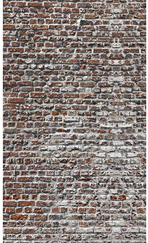 PLAGE Papier peint intissé loft industriel, brique rouge, 250 cm X 150 cm