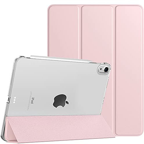 TiMOVO Funda para iPad Air 11 Pulgadas M3/M2 (2025/2024), iPad Air 5ª/4ª generación (2022/2020) 10,9 Pulgadas, Cubierta Trasera Tableta Inteligente con Auto Estela/Sueño, Rosa Clara