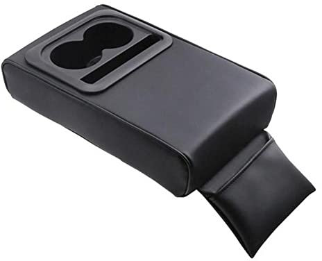 Cojín para reposabrazos de coche Espuma de memoria Reposabrazos de coche Caja de consola central Cuero de PU Reposabrazos de coche universal con portavasos y bolsa de almacenamiento de tarjetas
