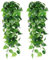 SOMYTING 2 Pezzi Piante Pendenti Artificiali Finte Edera a Foglie Verdi,Artificiali Foglie di Appese, Edera Finta Che Appende Ghirlande Verdi Edera Artificiali Rampicanti per Decorazioni Muro