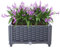 Mingone Blumenkübel Rattan Optik Blumenkasten mit Rankgitter Hochbeet mit Spalier Rankkasten mit Selbstbewässerung für Gärten Hof Balkon(Graublau 40x40x23cm)