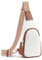 CLUCI Sling Bag Klein Brusttasche, Damen PU Leder Crossbody Umhängetasche Bauchtasche für Reisen, Einkaufen, Schultertasche mit Verstellbarer Schultergurt Beige mit Braun
