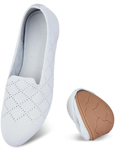 Puxowe Women's Ballet Flats Shoes Slip On Knit Dress Shoes Pumps Round Toe Ballerinas for Woman Comfort Soft