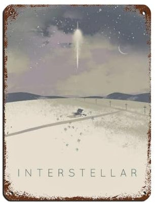 VesFy Interstellar Filmplakat, Retro, Blechschild, Vintage-Stil, Metall, Pub, Club, Café, Bar, Zuhause, Wandkunst, Dekoration, Poster, Retro, 30 x 40 cm