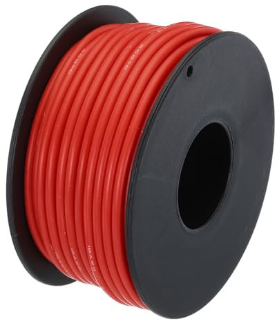 QUARKZMAN 18 Gauge Silikon Draht 18AWG Elektrischer Draht Litze Verzinntes Kupfer Hochtemperatur-Anschlussrolle 15m Rot für Auto-Modell Elektrogeräte