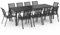 IDMarket - Gartenmöbel-Set Madrid, Tisch 240 cm und 10 stapelbare Stühle, anthrazitgrau