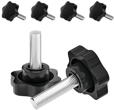 Ctyjia 4 Stück Klemmknopf Flügelschraube M4 x 10mm Sternschraube, Sterngriff Schrauben, Klemmknopf für Werkzeugmaschine, Elektronische Geräte