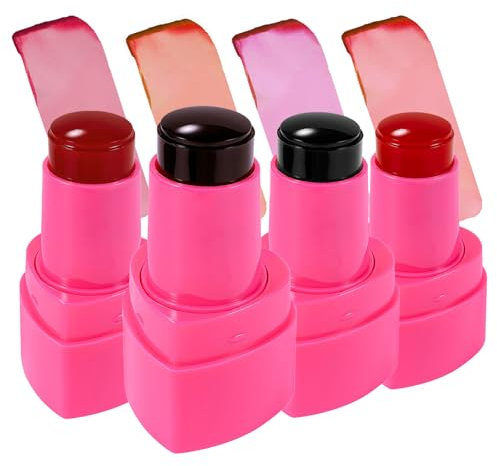 Blush Stick Set, Water Jelly Tint Blush Langanhaltender Getönter Makeup-Rouge-Stift Für Wangen Und Lippen, Natürliche Mehrzweck Cream Jelly Blush Kit Hochpigmentiert Rouge Stick Für Frauen Mädchen
