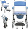 Foldable Shower Chair with Wheels, Waterproof Toilet Chair Commode Chair, 3-in-1 Folding Shower Chair with Wheels, Foldable Wheeled Commode Toilet,Senior and Disabled Accessible Commode Aid with Arm
