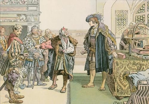 SERENDIPITP Leinwand Poster Wandbilder Leinwand Malerei Poster Bilder Druck Wandgemälde Das Urteil Joachims I. gegen die Raubritter von Lindenberg in von Carl Rohling für Wohnzimmer-Dekor 60x90cm