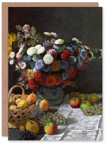Artery8 Claude Monet Art Card Still Life with Flowers and Fruit