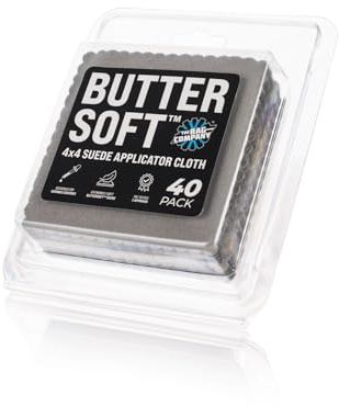 The Rag Company - Buttersoft Suede Cloths - 4in. x 4in. - Grey | Ideal for Cleaning Touch Screens and Applying Ceramic Coatings to Car and Truck Exteriors - Lint Free and Tagless (40 Pack)