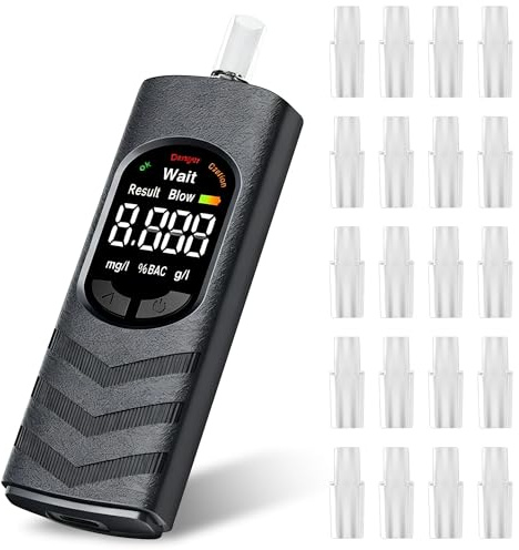 Digital Breathalyser Alcohol Tester, Rechargeable Breath Alcohol Tester