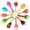 JBBERTH Mini Wooden Ball Sand Hammer 10 pcs, Wooden Maracas Kids Handmade Wooden Rattles, Baby Music Rattles Shaker, Random Color Pattern
