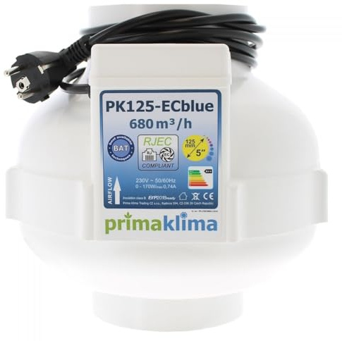 Prima Klima Ventilator Blue 680m³/h 125mm Multispeed RJEC EC