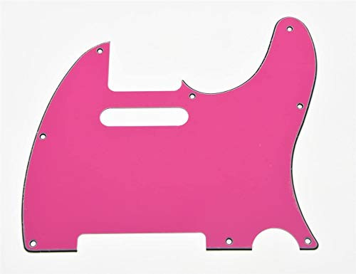 Dopro 8 fori Tele chitarra battipenna antigraffio piastra adatta USA/Mexican Fender Telecaster rosa 3 strati
