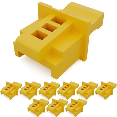 hb-digital 10 Stück RJ45 Staubschutz Kappen LAN Netzwerk Buchsen Schutz Stopfen gegen Staub Schmutz Blindstopfen für Patchpanel Switch Router Netzwerkdose Abdeckung für Ethernet Anschluss – Gelb
