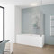 Schulte pare-baignoire en angle 115 x 140 cm et paroi latérale 70 cm, alu-argenté, fixation au plafond, 2 volets pivotants (73+42), verre de sécurité 5mm transparent, joint d'étanchéité
