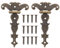 iplusmile 2pcs Wooden Box Hinge Zinc Alloy T Shaped Hinge Retro Decorative Triangle Shed Door Hinges for Kitchen Cabinet Cupboard Wardrobe Fence Barn Gates Bronze