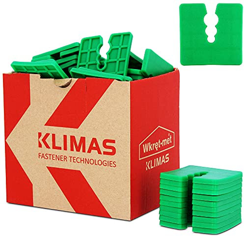 KLIMAS® Lot de 50 entretoises en plastique 4 mm Vert | Profilés de socle, entretoises pour chevilles universelles avec 3 diamètres Ø 6/8/10 mm en polyéthylène