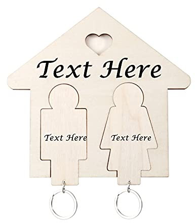 Dinikally Porte-clés Personnalisé Gravé Porte-clés Personnalisé pour Porte-clés Mural avec Nom Nouvelle Maison Faveurs De Mariage pour Les Couples