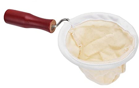 Franela de filtro de café, Colador de Tela para Café de Franela Lavable con Mango de Madera, Filtro de tela de café Reutilizable, hechos a mano de buen gusto coladores de café de tela(L)