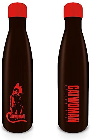 Pyramid International The Batman Metal Bottle (Catwoman Design) Metal Drinks Bottle 19oz/540ml - Official Merchandise