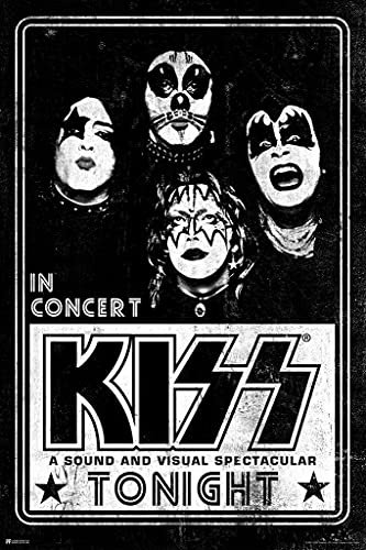 KISS Live-Konzertposter – Heavy Metal Music Merch 1970er Jahre Retro Vintage Konzert-Tour-Zubehör – 40,6 x 61 cm