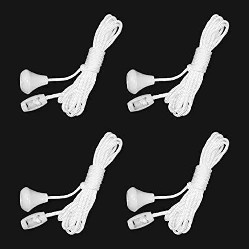 4pcs White Light Pull Cord String with Connector for Ceiling Switches Bathroom Light