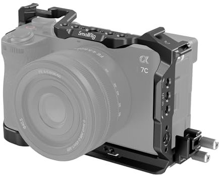 SMALLRIG Kit de Jaula para Sony A7C II / A7CR con Cable Clamp para HDMI, Jaula de Video para Cámara de Creación de Vlogs de Acceso Completo con Brazo de Bisagra, Placa QR Incorporada para Arca - 4422