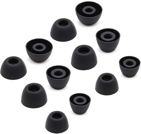 6 Paar Silikon-Ohrstöpsel Ersatzspitzen für Samsung Galaxy Buds 2 Pro - Ohrstöpsel Ohrstöpsel Fit in Case(Schwarz, SML)