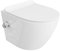 LAVITA Wand-WC Salto Hänge Toilette WC Sitz WC Bidet-Funktion Colordeckel mit Absenkautomatik & Metallscharniere Color Tornado Spülrandlos Hängend Colorbecken 370x490x395 mm Weißer Glanz
