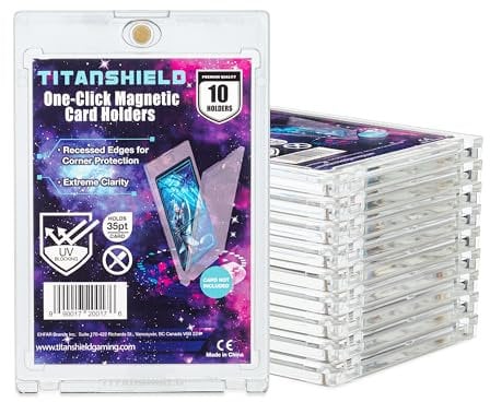 TitanShield 35PT One Click Magnetic Trading Card Holder (Pack of 10)