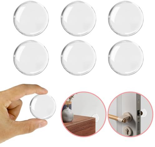 6 piezas de topes para puertas autoadhesivos, protector pared, protector de manilla de puerta, tope puerta adhesivo, tope puerta pared autoadhesivo, fácil de instalar, robusto y duradero.