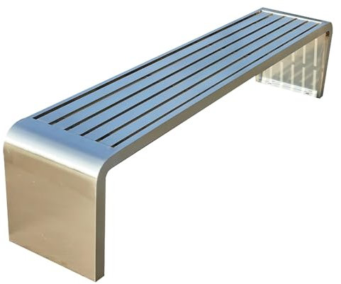 YERUNGT Gartenbank, Metall, Silber, Modern, 120*45*40cm/47*18*16in
